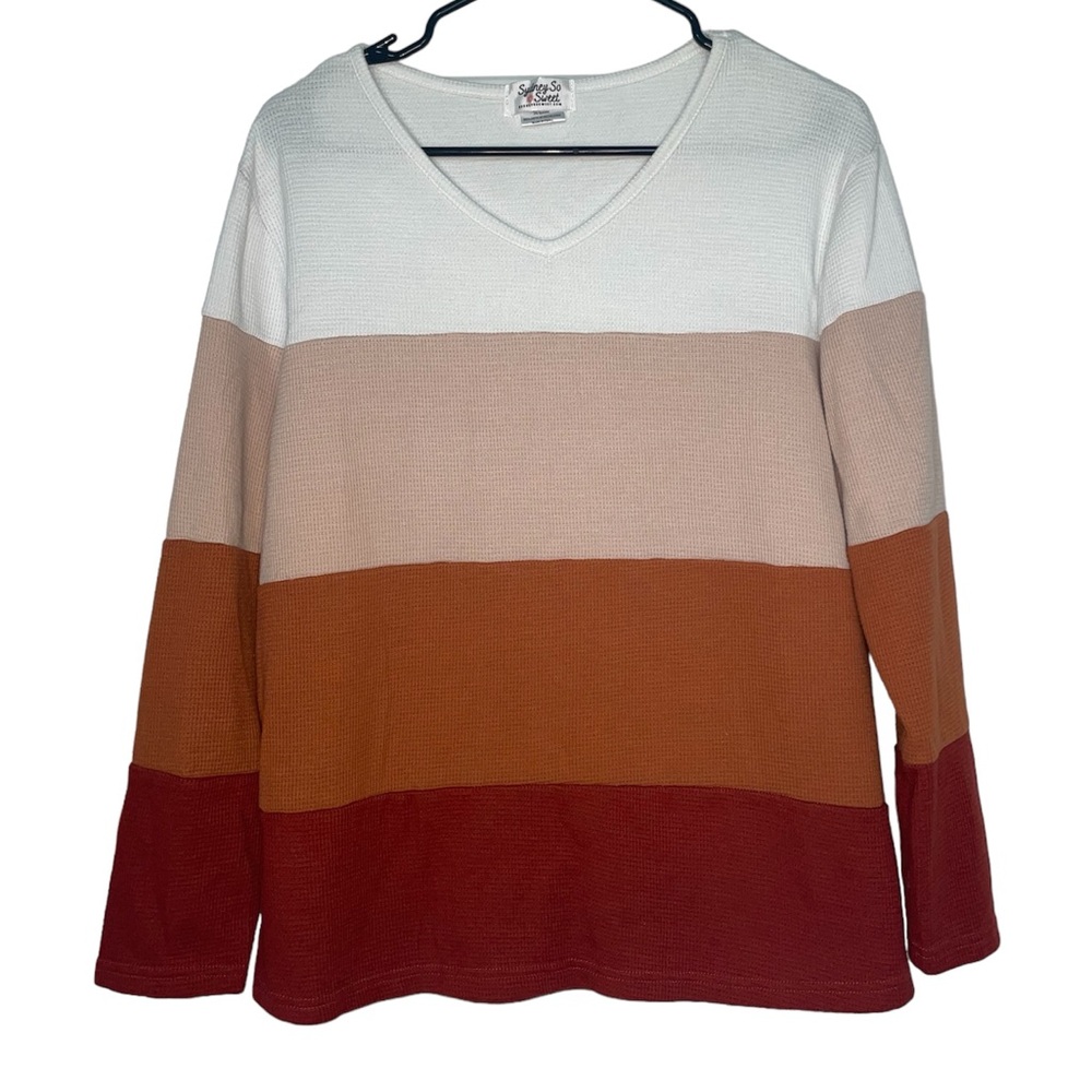 Women’s Large‎ Sydney So Sweet Color Block Waffle Knit Shirt